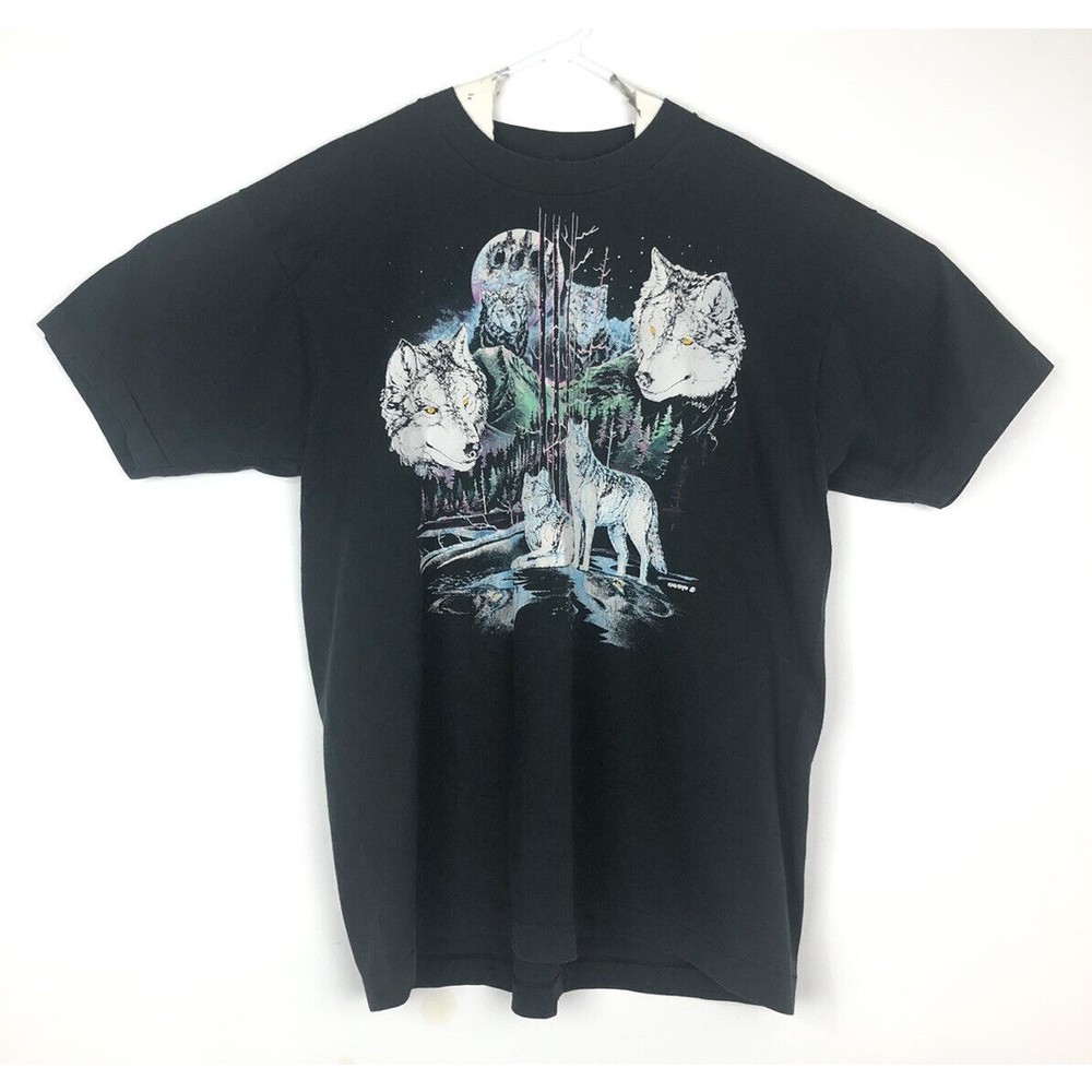 💰Bundle 3/$30 Rag Tops 1991 Wolf Moon Wolves Tee Single Stitch Vintage Size XL
